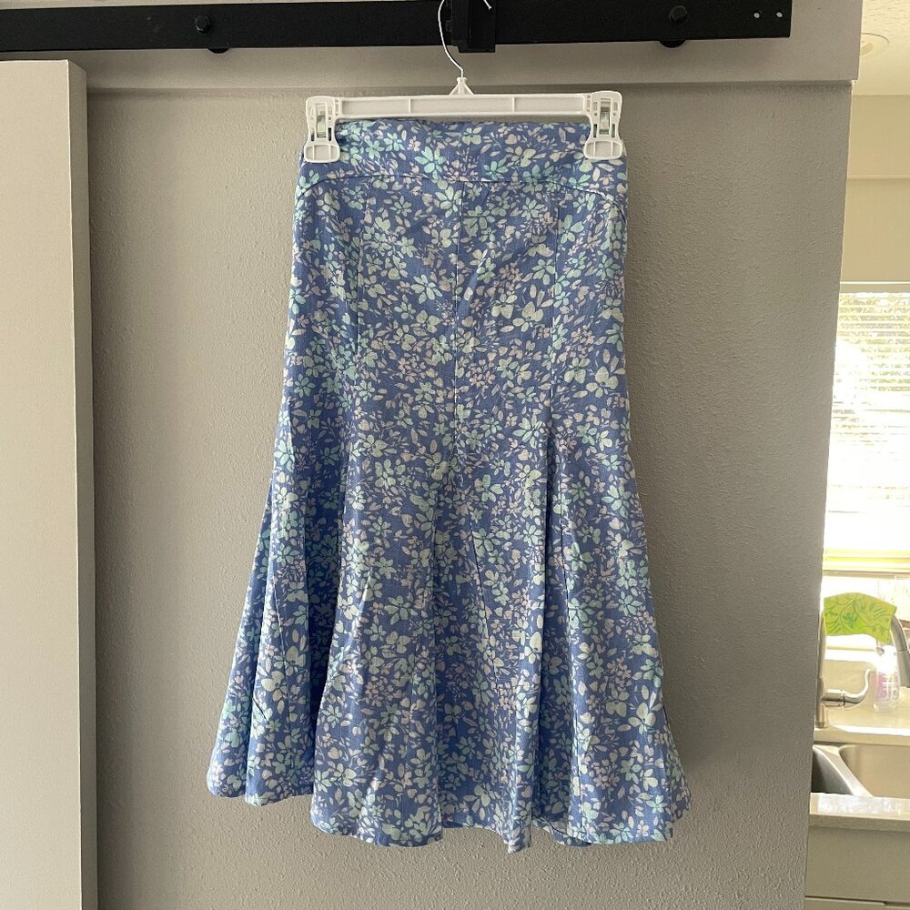NWOT Wild Oak Boutique Blue Floral Mini Dress Strapless (Linen-Blend)